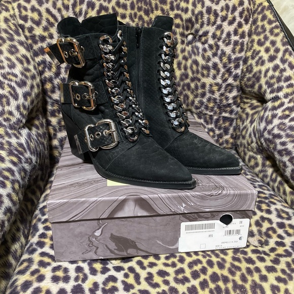 Jeffrey Campbell Chain Caceres Boots 6.5 - Picture 7 of 9